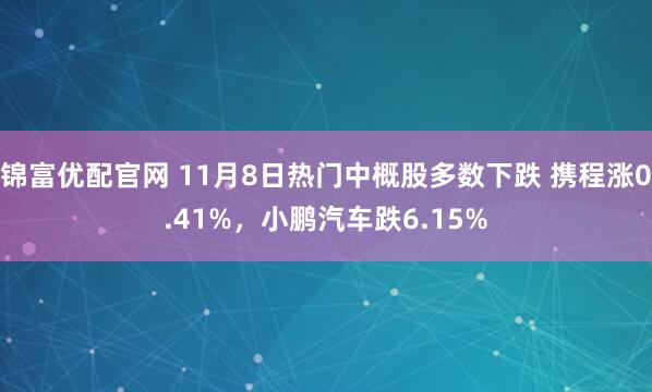 锦富优配官网 11月8日热门中概股多数下跌 携程涨0.41%，小鹏汽车跌6.15%