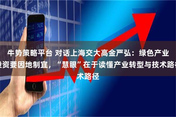 牛势策略平台 对话上海交大高金严弘：绿色产业投资要因地制宜，“慧眼”在于读懂产业转型与技术路径