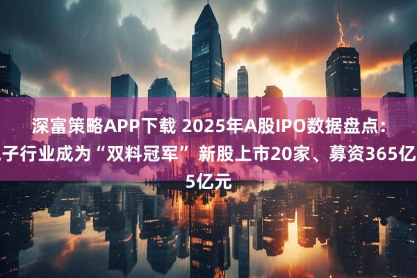深富策略APP下载 2025年A股IPO数据盘点：电子行业成为“双料冠军” 新股上市20家、募资365亿元